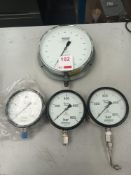 Three Budenberg Premium Range test gauges and Budenberg Monel Tube test gauge (Located Upminster)