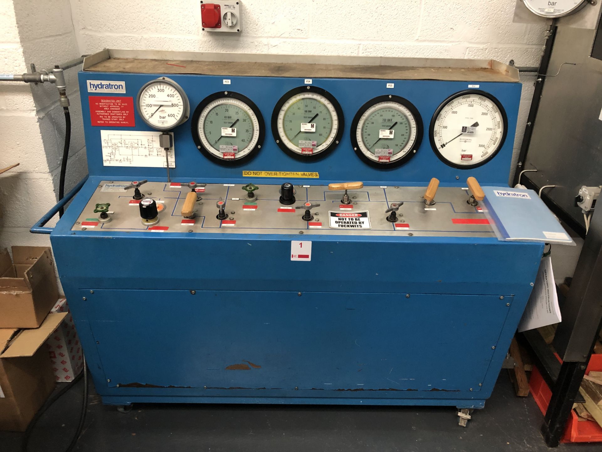 Hydratron hydrostatic test rig (34,000 PSI), serial number 90253 (Located Milton Keynes)