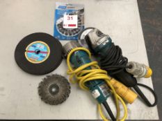 Two 110V grinding and cuttign discs with wire brushes (Located Upminster)