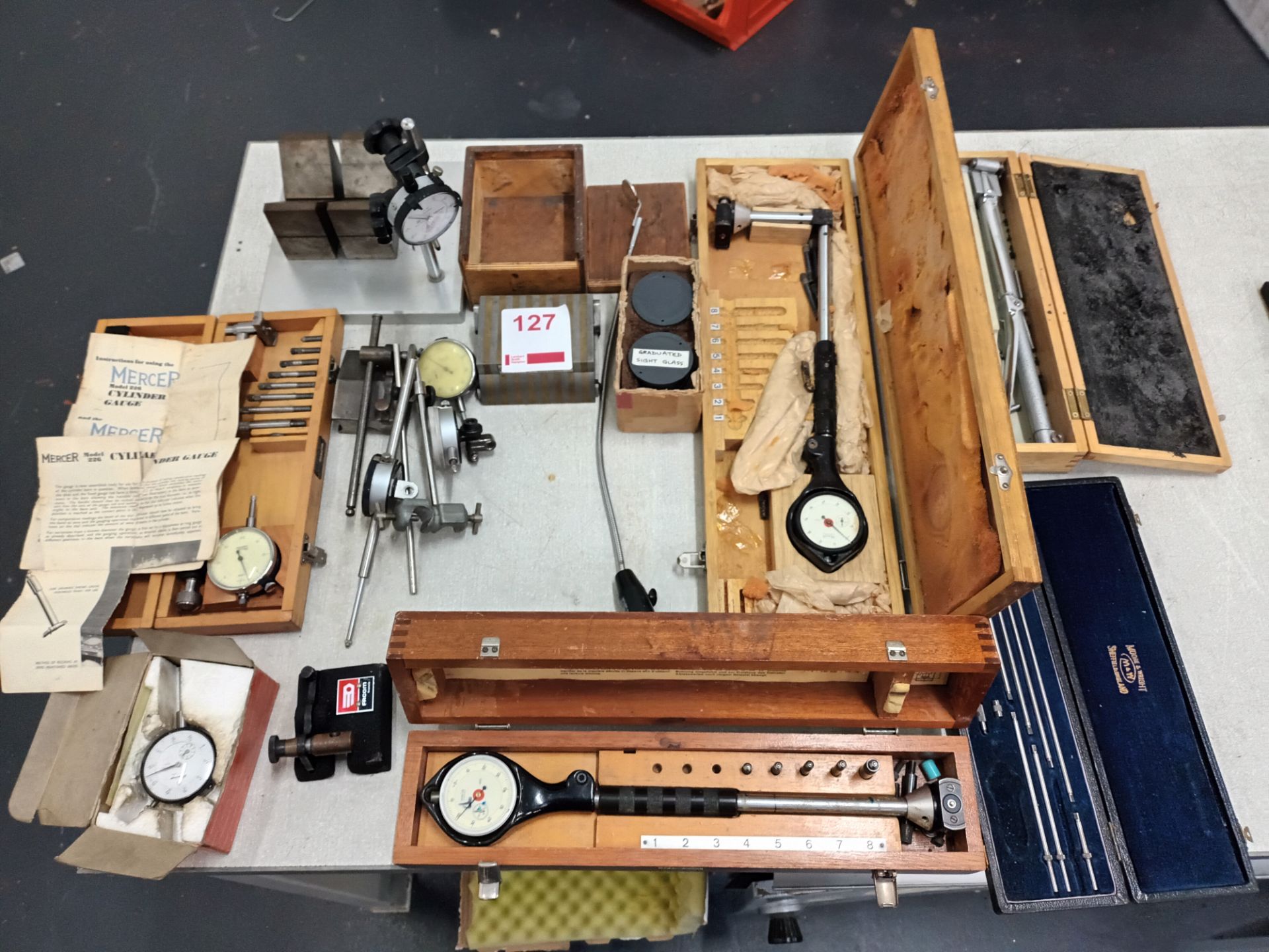 Various cylinder, crank shaft and depth calipers / measuring equipment (as lotted) (Located Milton K