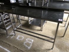 Stainless steel preparation table, approx 1500mm x 560mm