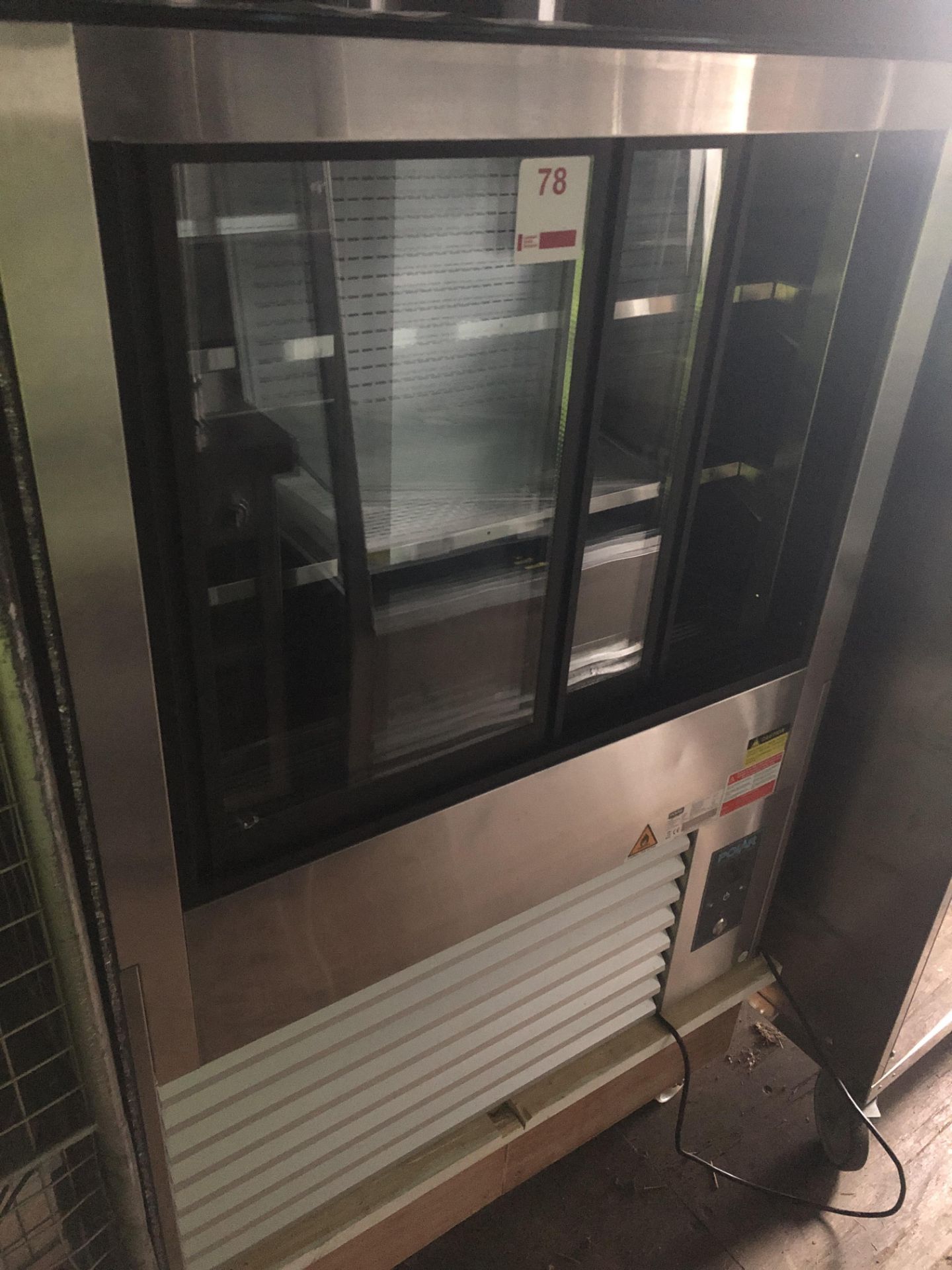 Polar DB950 stainless steel refrigerated food display cabinet, serial no. KL190061902B0471 (broken