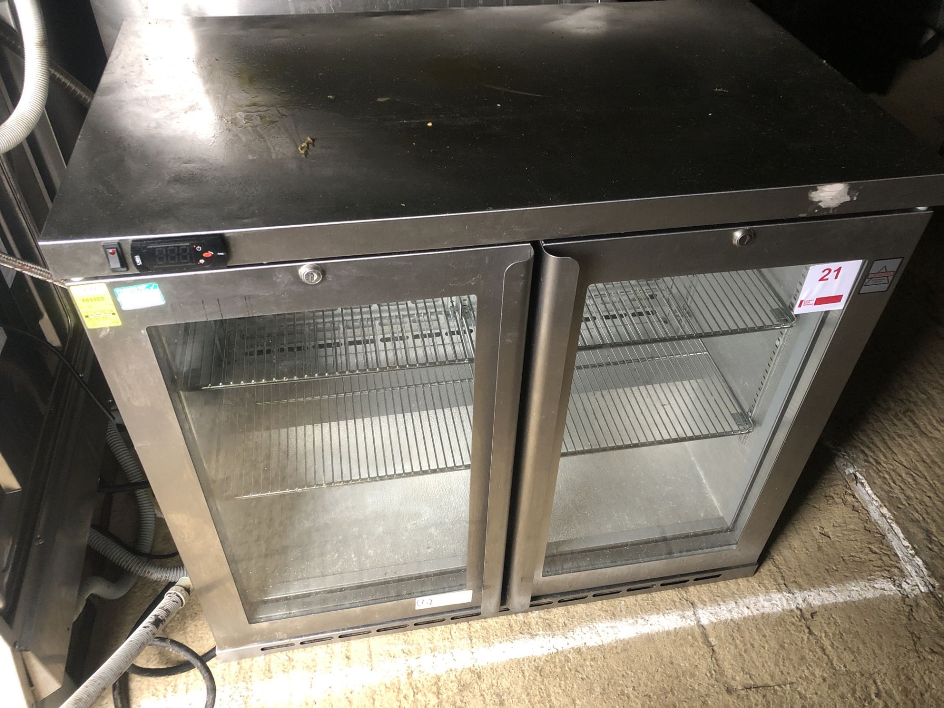 Osbourne 22E 2-door under counter display refrigerator, serial no. 2216861016