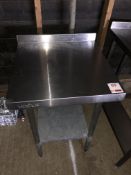 Vogue stainless steel preparation table, approx 600mm x 600mm