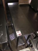 Stainless steel preparation table, approx 300mm x 900mm