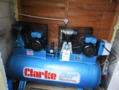 Clarke Air industrial receiver mounted air compressor, model XD29, serial no. 129844 (2017) -