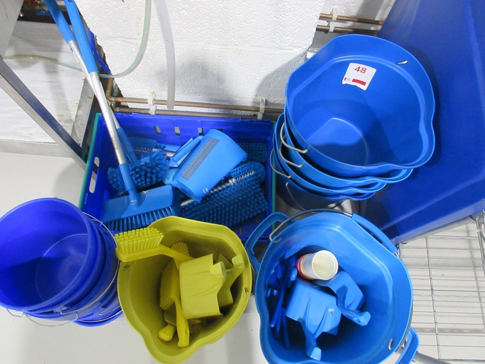 Quantity of assorted plastic buckets, brushes, scoops, etc. as lotted - Image 2 of 2