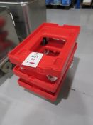 Three plastic crate trollies, 400mm x 600mm