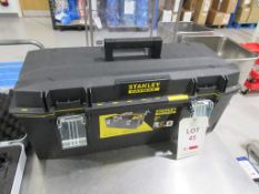 Stanley Fatmax toolbox, Bosch glue gun, part socket set, etc.