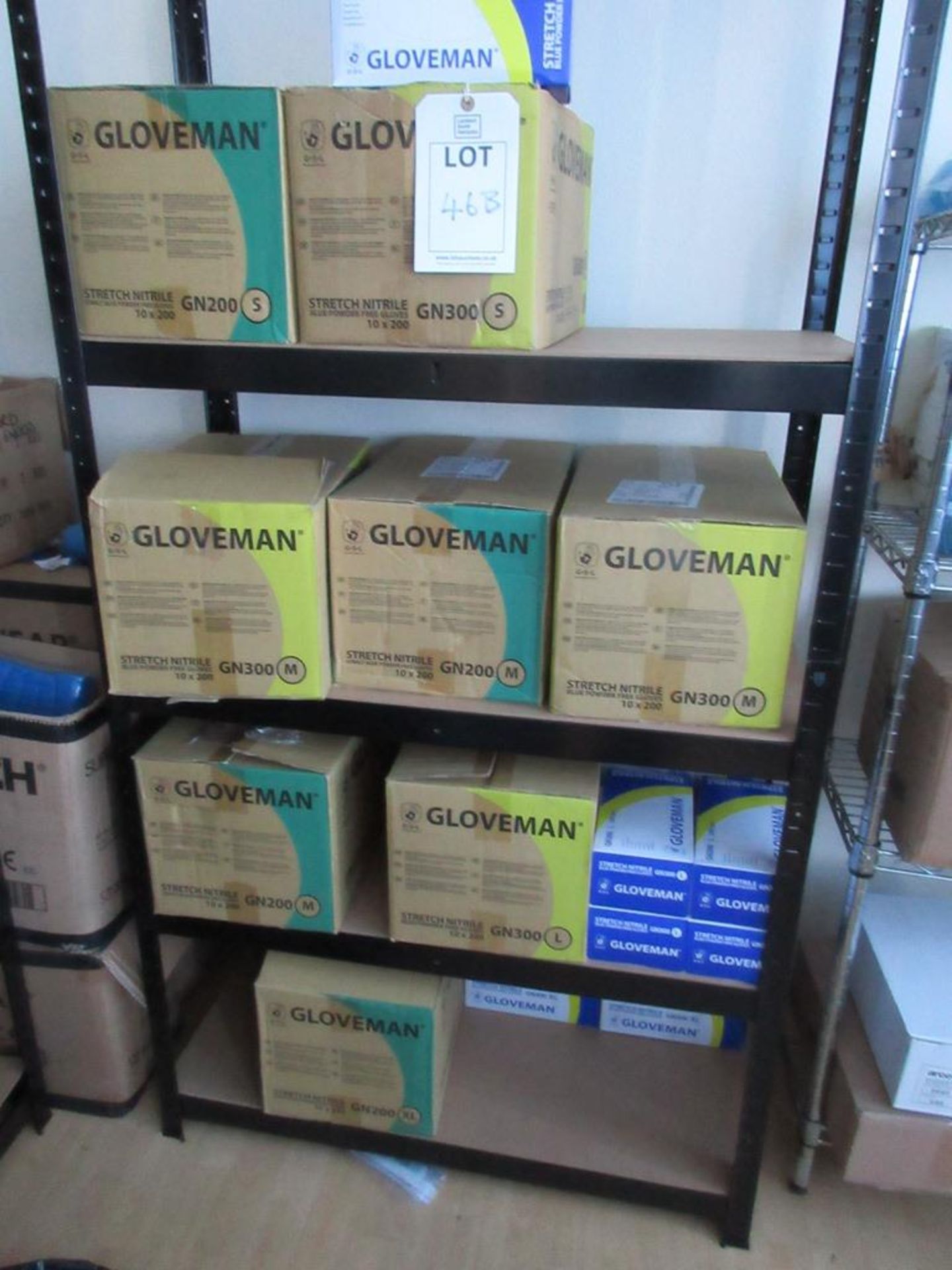 Large quantity of various size Gloveman stretch nitrile powder free gloves