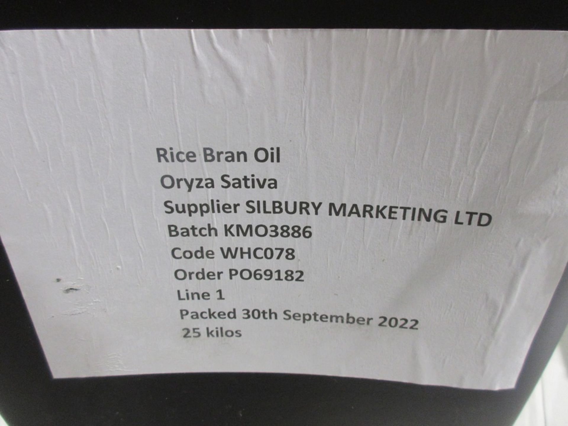 4 x 25kg rice bran oil Please Note: This lot will be sold zero rated - Image 2 of 2