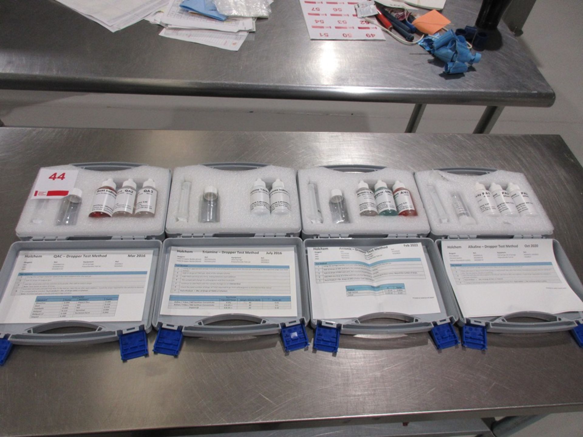 Holchem QAC, Triamine, Anionic and Alkaline dropper test method sets and Conmark C12 digital