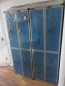 Two Probe metal 4 door personnel lockers, unused