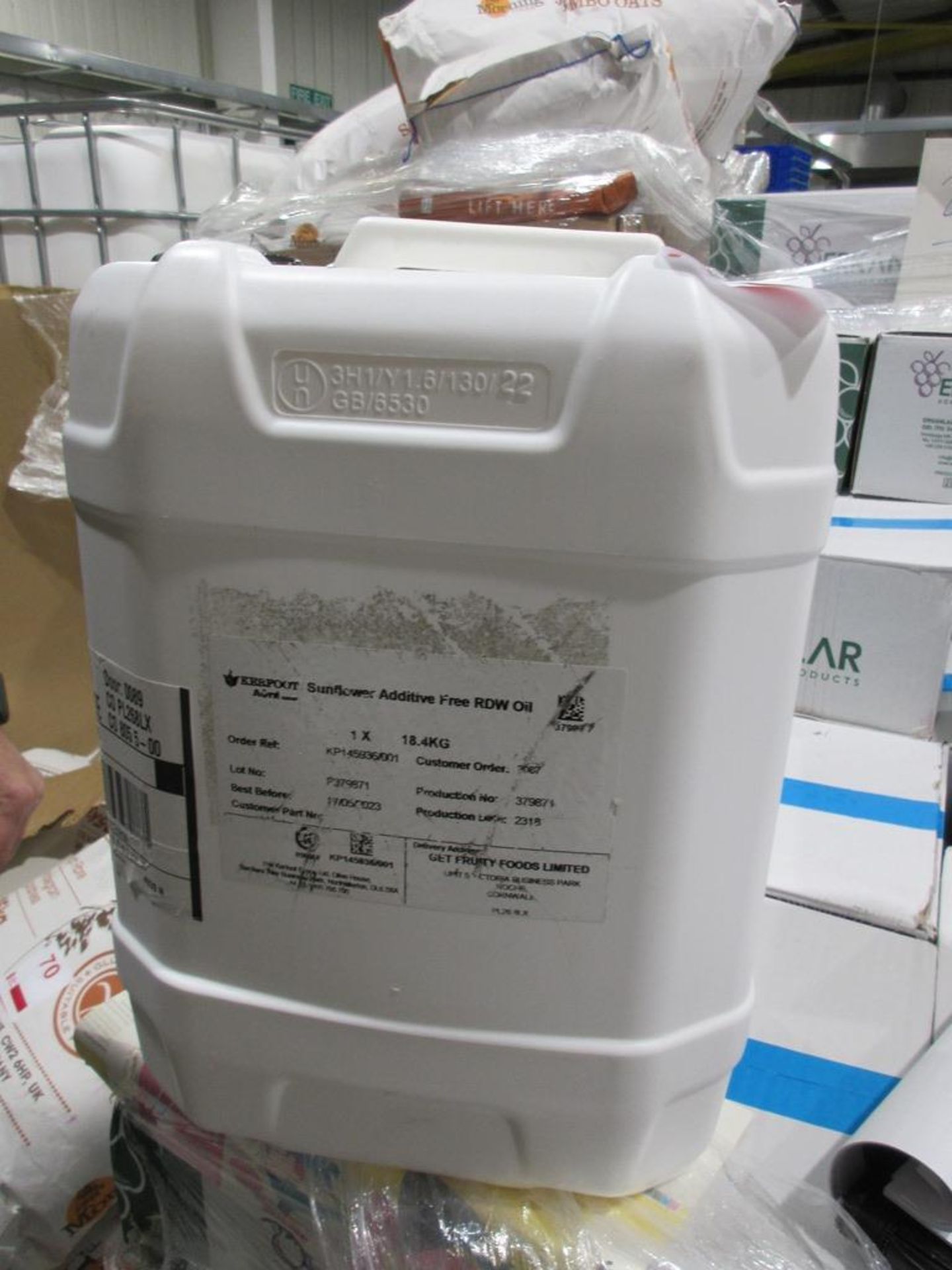 3 x 18.4kg of Kerfoot Sunflower additive Free RDW oil - expiry May 2023 Please Note: This lot will - Image 2 of 3