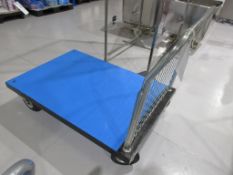 Four wheel metal base trolley, 1.2m x 800mm