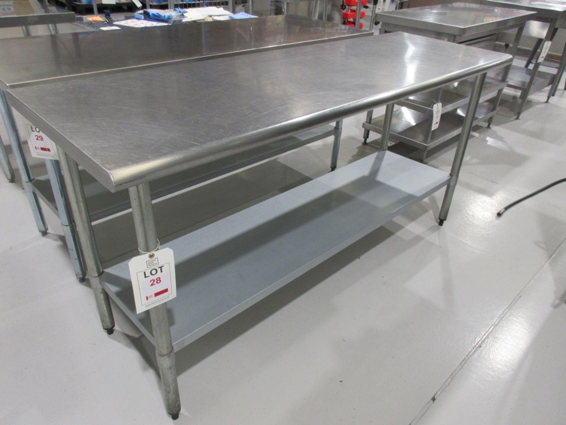 Stainless Steel preparation table with undershelf, size: 1830mm x 600mm x 890mm