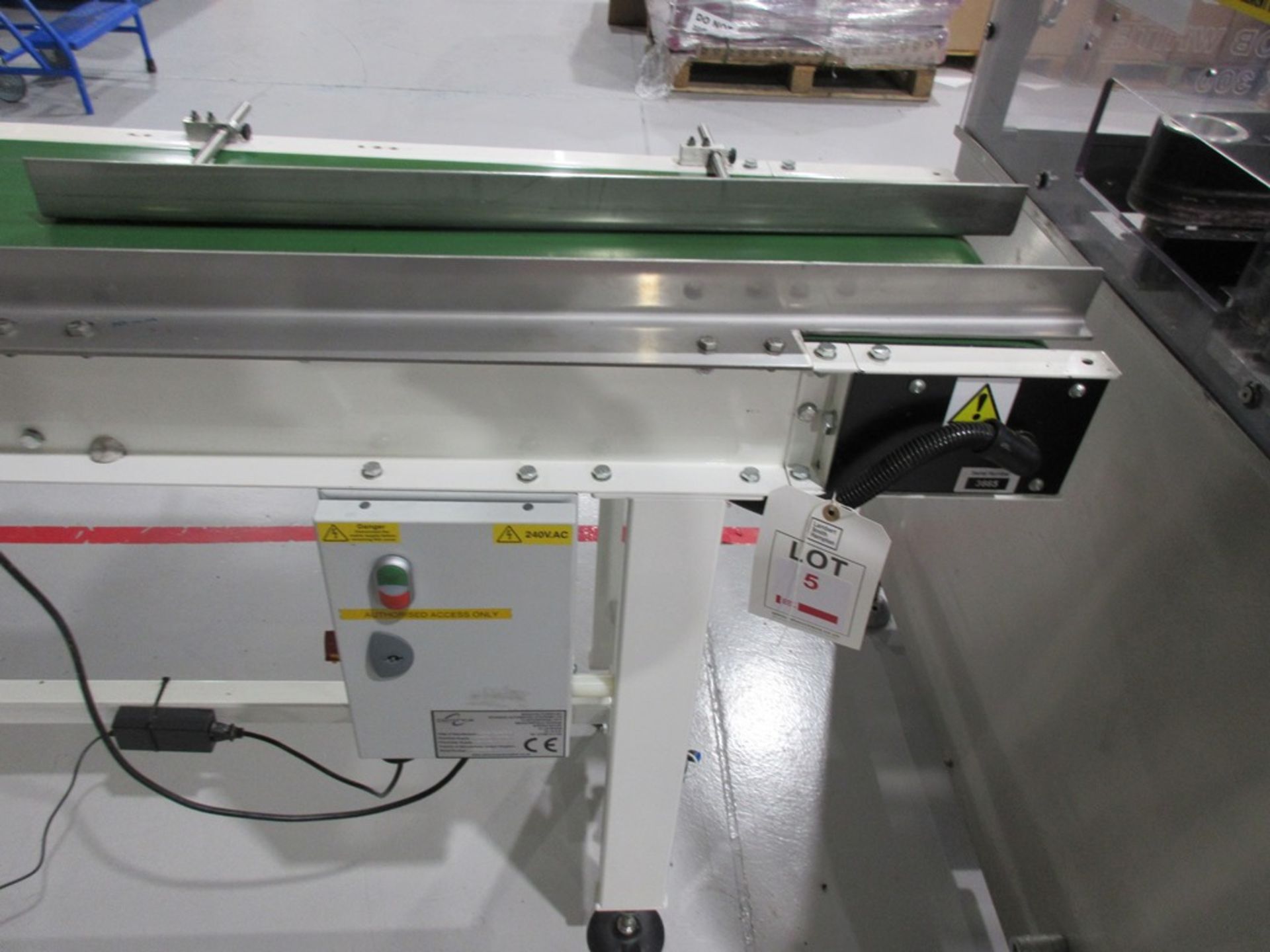 Advanced Automated System power belt flat bed conveyor, serial no. 3665 (2014), approx. belt size: - Image 4 of 4