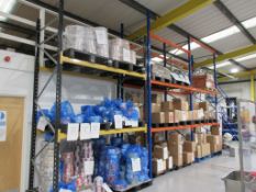 Three bays of various adjustable boltless pallet racking, approx. sizes: 1 x 2.3m x 1.1m x 3.8m /