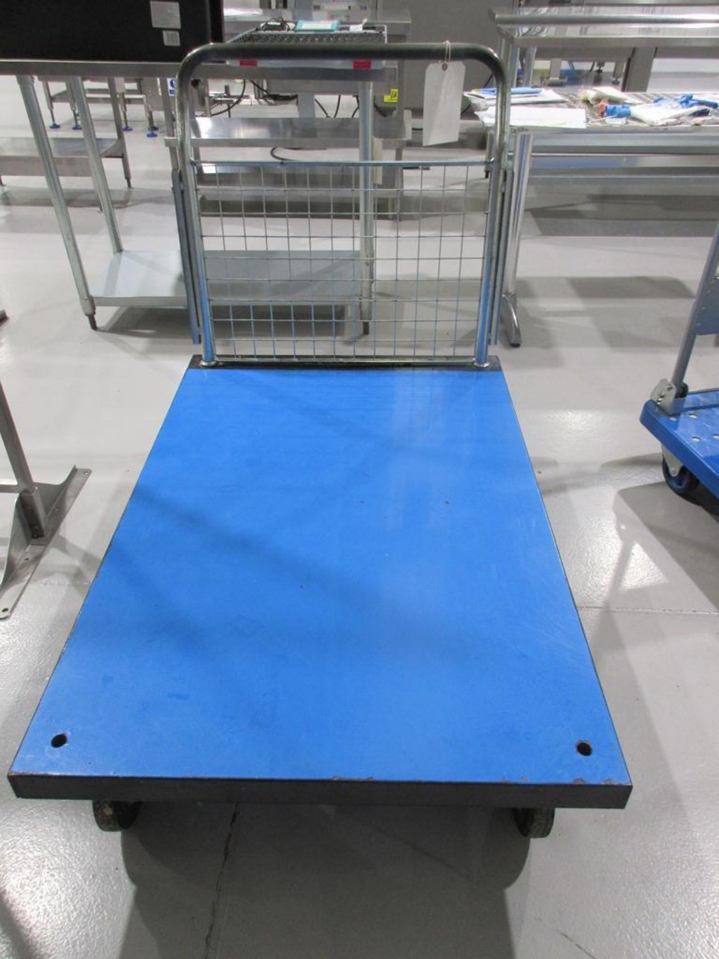 Four wheel metal base trolley, 1.2m x 800mm - Image 2 of 2