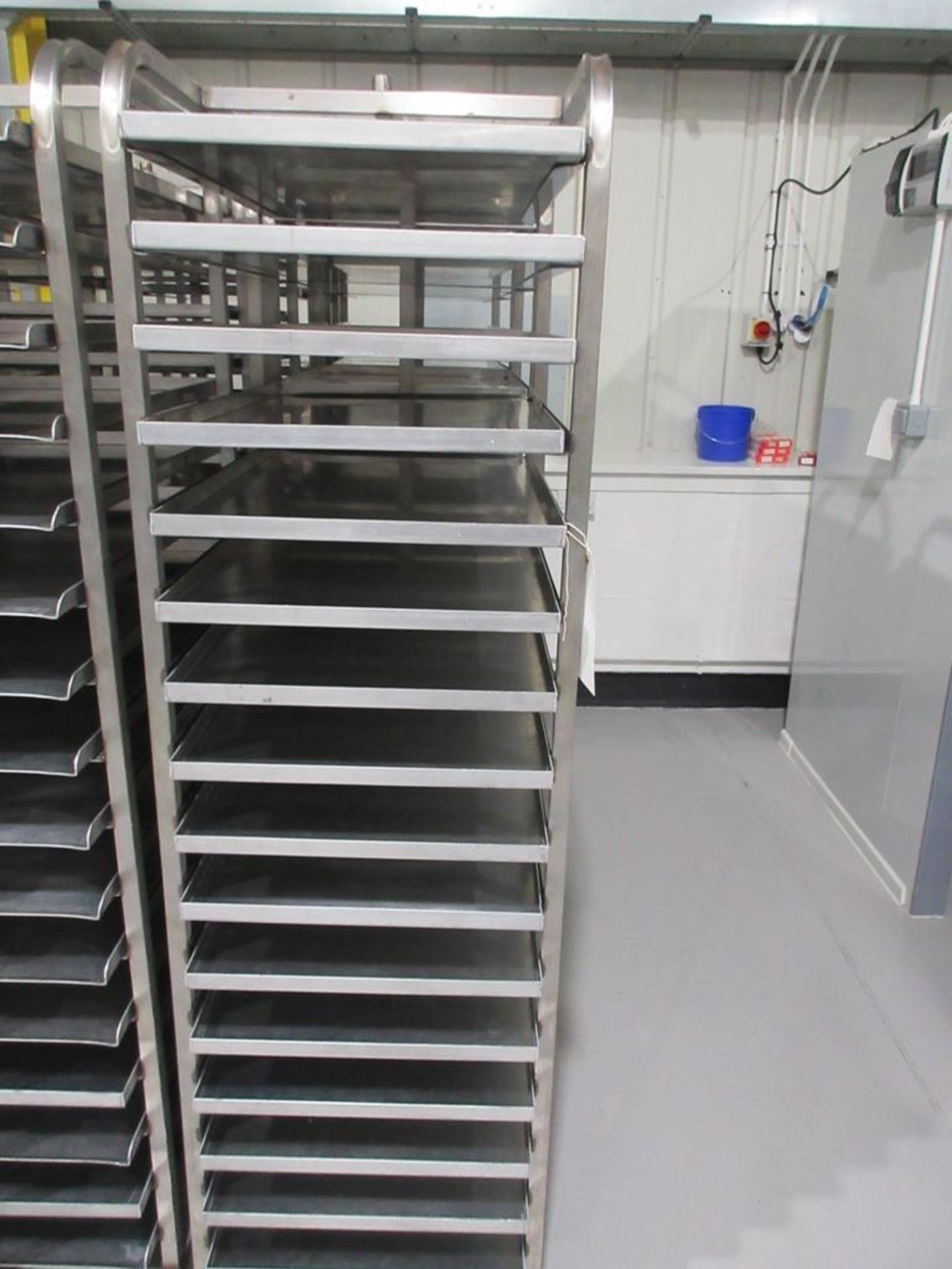 Three stainless Steel mobile 16 compartment tray racks, 530mm x 760mm x 1800mm - Image 2 of 2