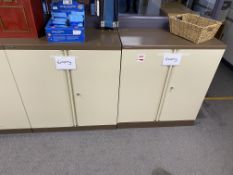 Two metal medium storage cupboards