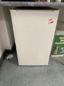 Undercounter refrigerator (unbranded), microwave (unbranded)