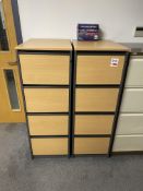 Two 4-drawer wood effect filing cabinets