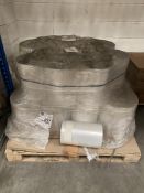 Pallet containing 24 reels of plastic wrap, total of 50.426m