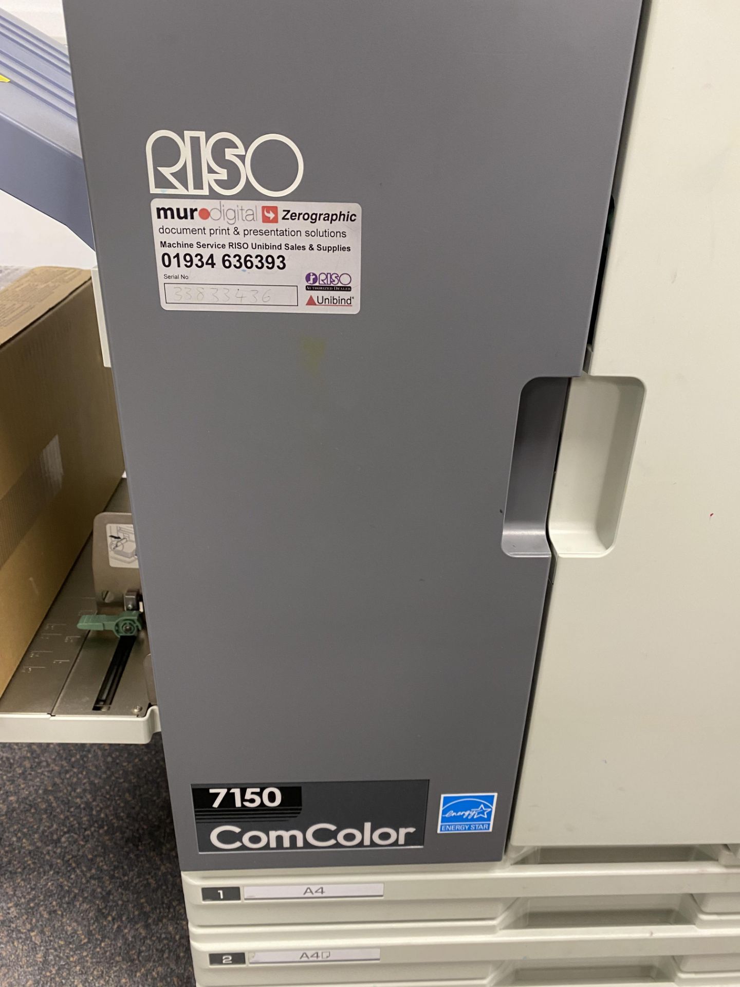 Riso Comcolor 7150 printer (including ink cartridge) - Image 2 of 3
