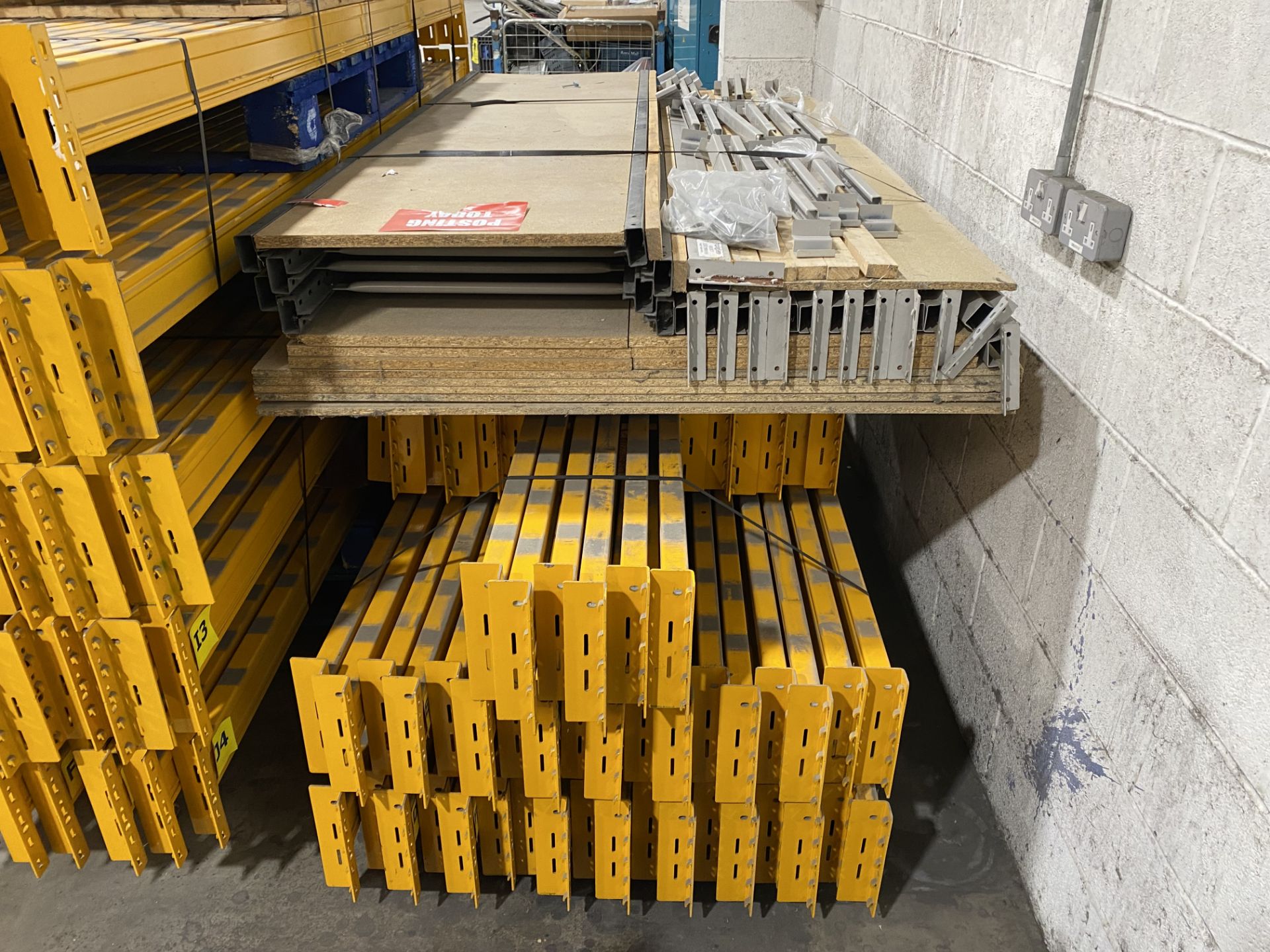 Quantity of dismantled adjustable boltless pallet racking, circa 140 cross beams in 34 uprights, - Image 3 of 8