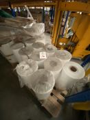 Pallet containing 12 reels of plastic wrap