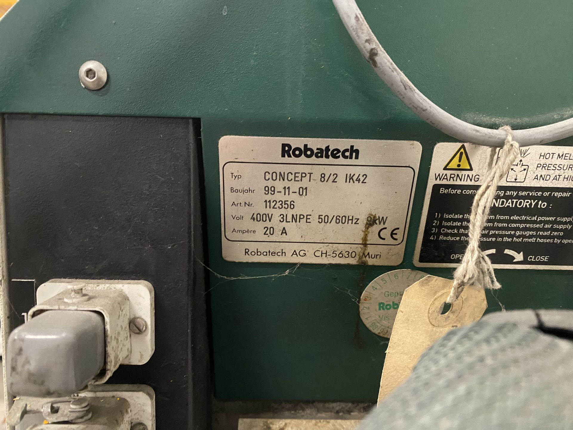 Robatech Concept 8 hot glue melt system, type Concept 8/21K42, serial no. 112356 (2001) - Image 5 of 6
