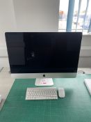 Apple desktop computer/monitor, with keyboard & mouse