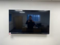 Toshiba TV, approx 45", with remote control