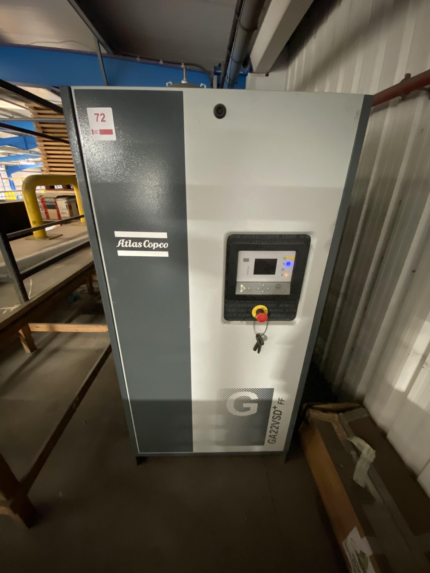 Atlas Copco GA22 VSD+FF rotary screw air compressor set, serial no. AP1831088 (2016), with - Image 2 of 4