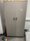 Grey wood effect storage cupboards