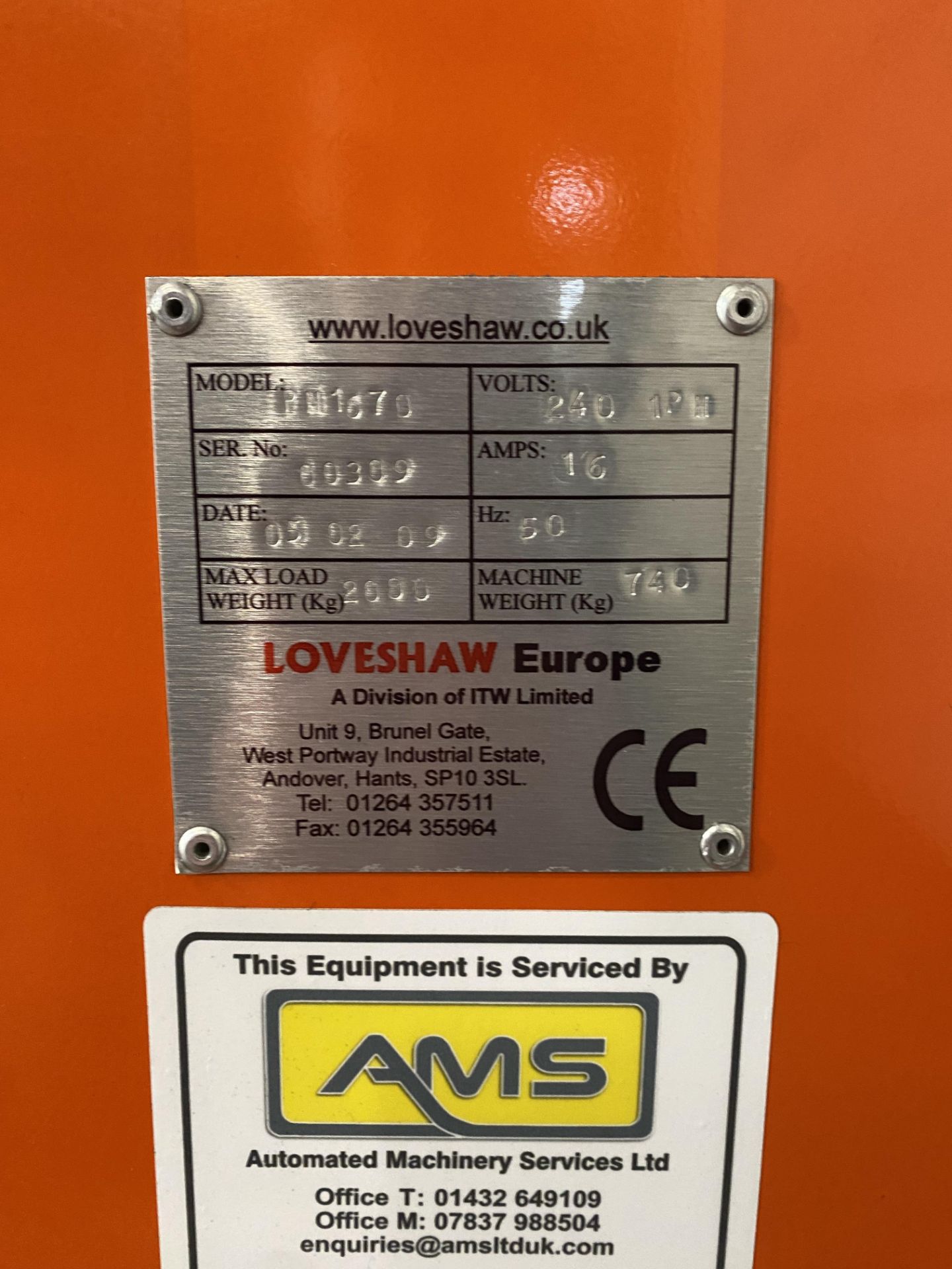 Loveshaw Pallet Master rotary pallet wrapper, model PM1670, serial no. 60309 (2009), 1670mm dia ( - Image 2 of 5