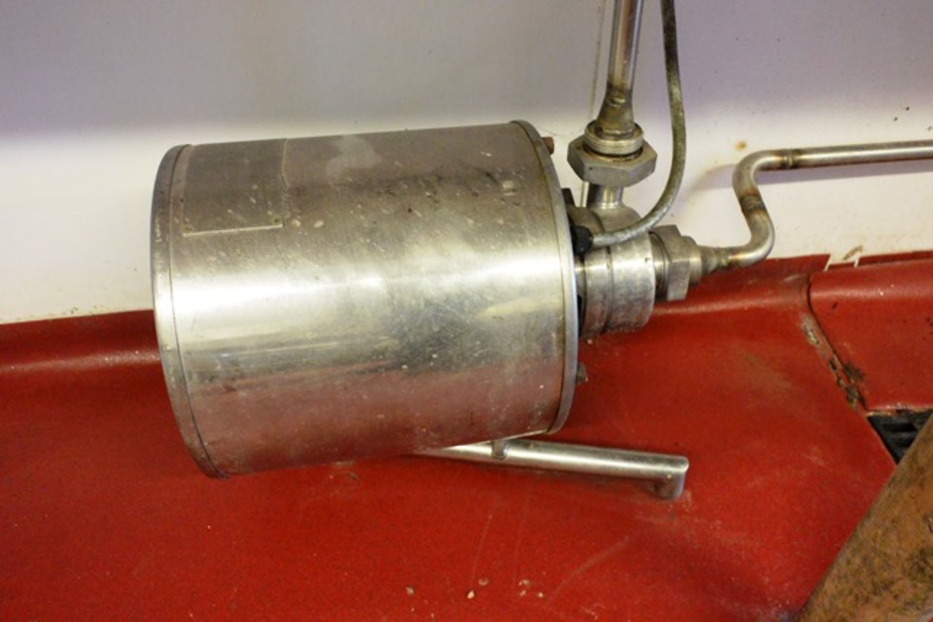 Fatal stainless steel bench top hand filling station, with stainless steel storage tank, central - Image 2 of 3
