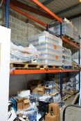 Two bays of adjustable boltless pallet racking, approx bay width 2800mm, approx bay height 4000mm (