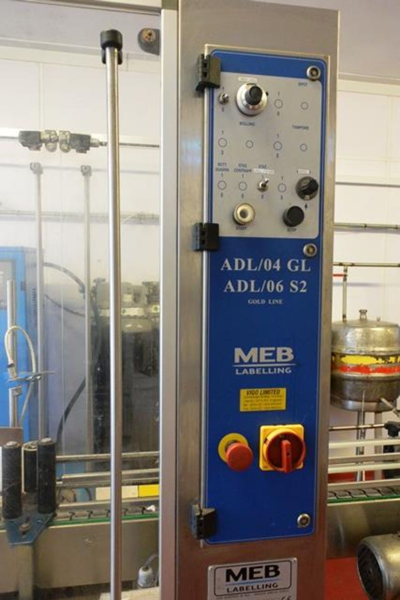 MEB ADL.04 GL stainless steel automatic labelling machine, serial no. 7894 (2004) (3 phase), with - Image 6 of 9