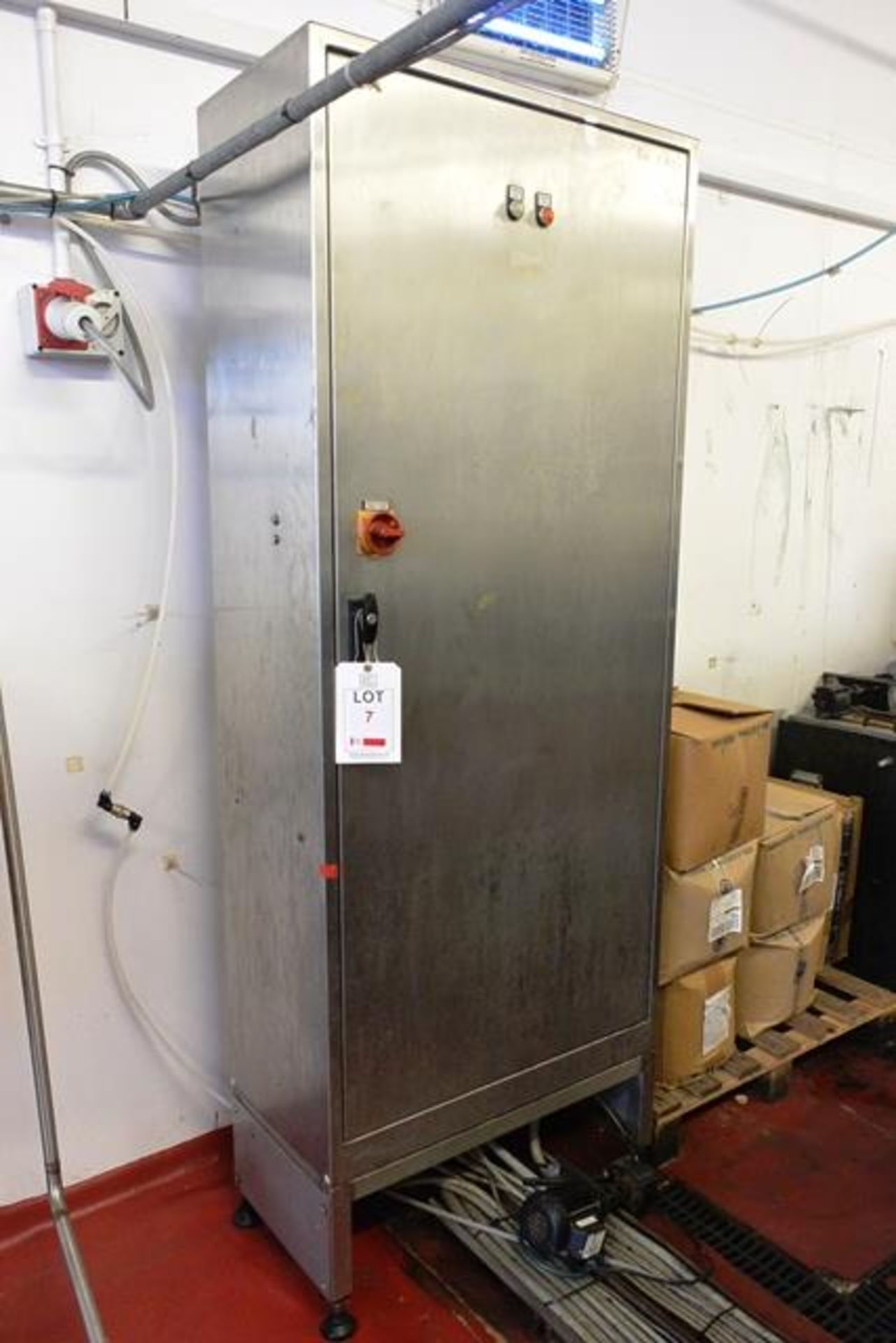 Stainless steel control cabinet, approx 800 x 2200mm (Please note: A work Method Statement and