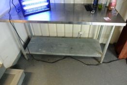 Stainless steel bench, 4ft x 2ft.