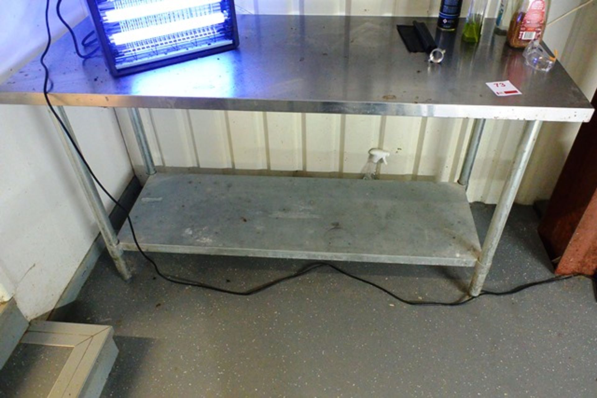 Stainless steel bench, 4ft x 2ft.