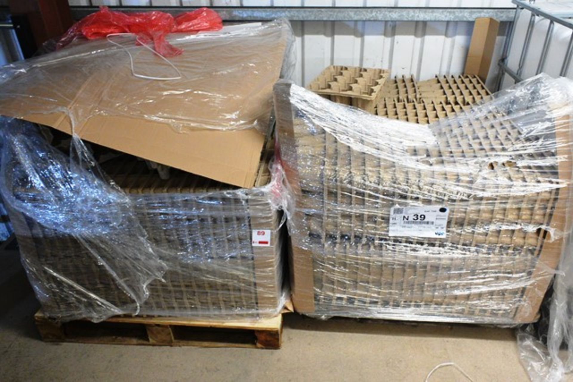 Two part pallets of cardboard bottle holders (12 per tray). This Lot is Located: Black Tor