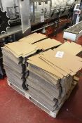Part pallet and contents to include cardboard flat pack bottle trays This Lot is Located: Hunters