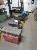 Quantity of assorted metal and plastic storage boxes/trays, as lotted