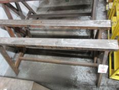 Two metal frame trestles, 1.8m x height 800m