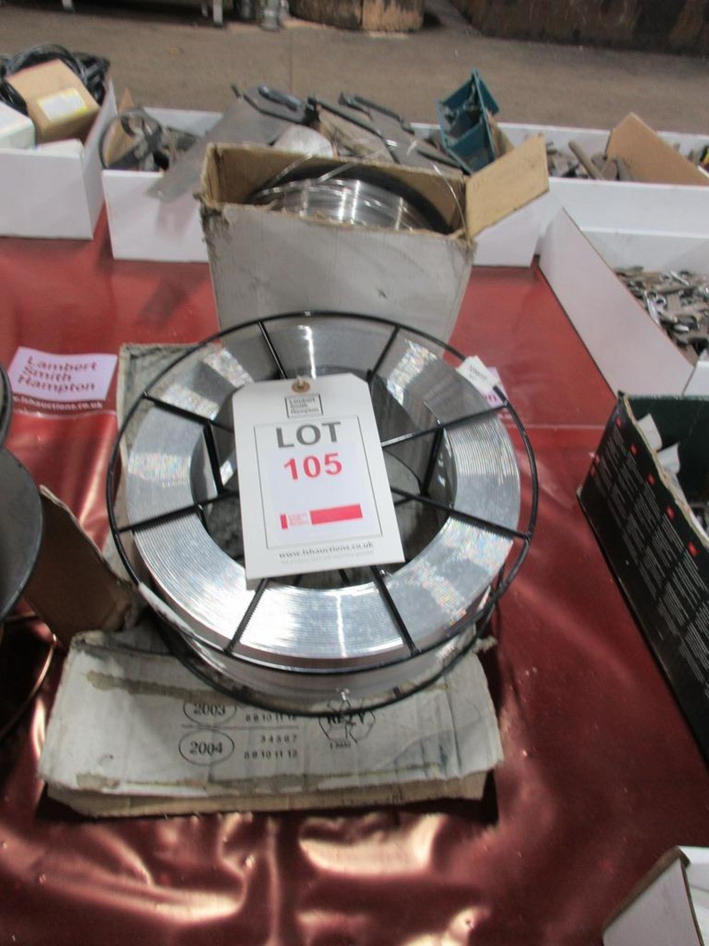 Two assorted reels of welding wire, as lotted