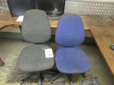 Two assorted upholstered swivel chairs