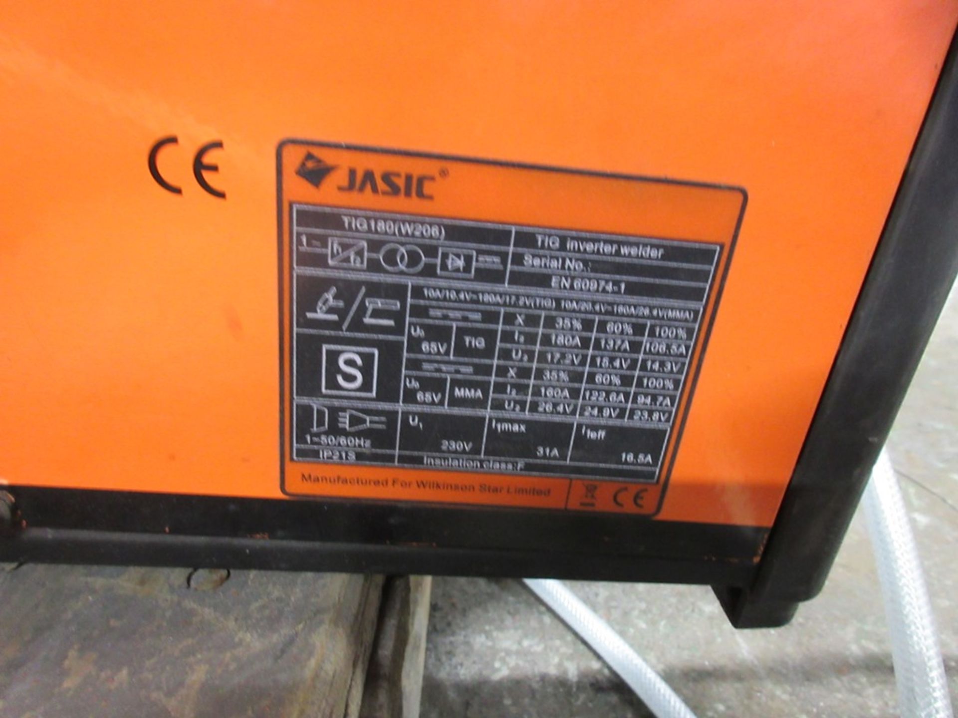 Jasic Pro 180 amp tig welding set, serial no. EN60974-1 F120 - Image 4 of 5